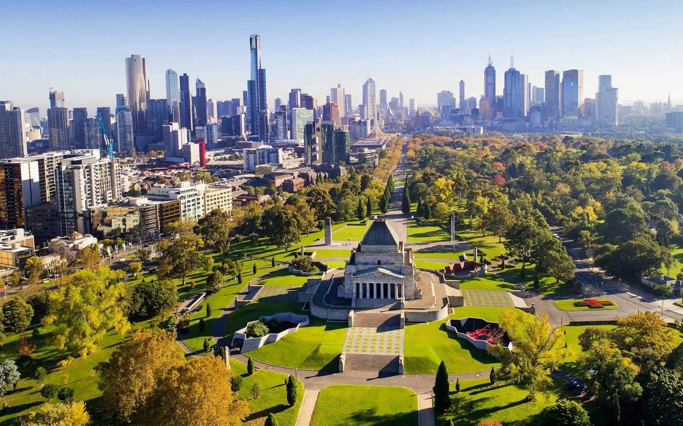 View of Melbourne in Victoria