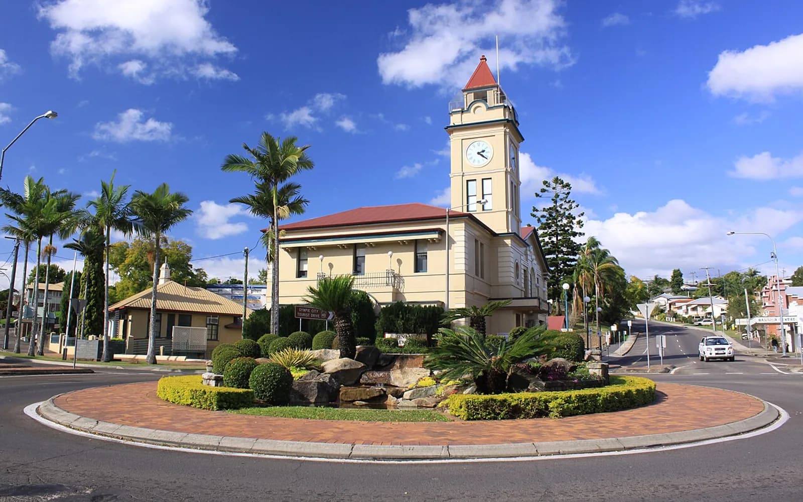 Gympie City Town Hall beneath a bright Queensland sky